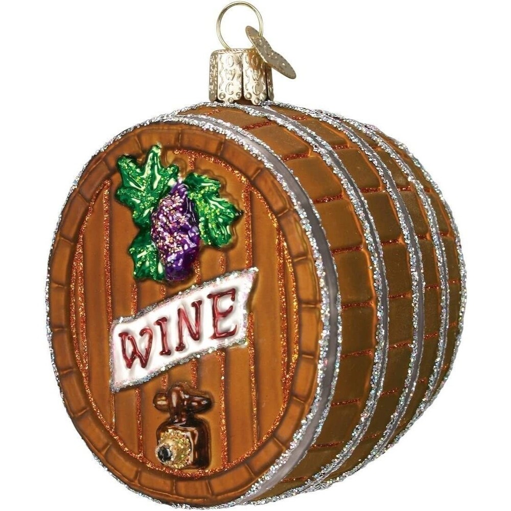 2005 Old World Christmas Wine Barrel Ornament 32067 NWT With Box